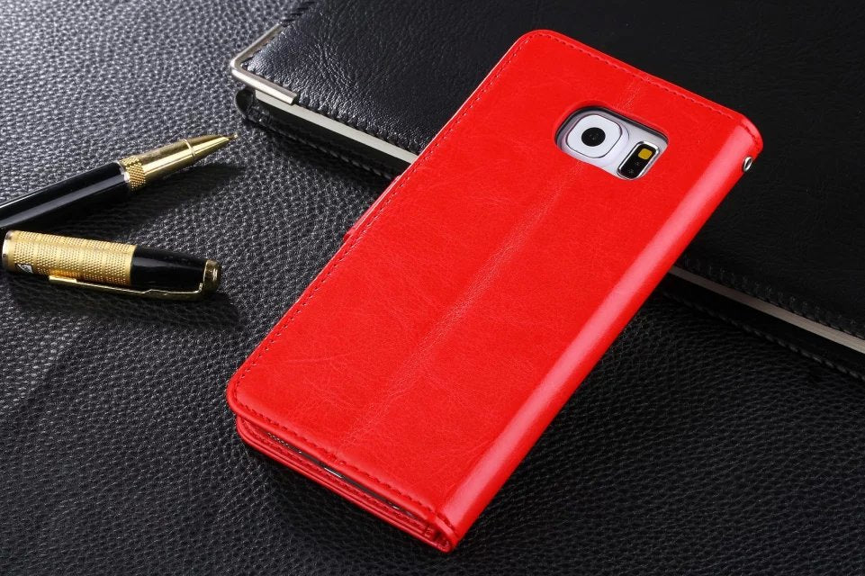 Genuine Leather Case with Lanyard for Samsung S6